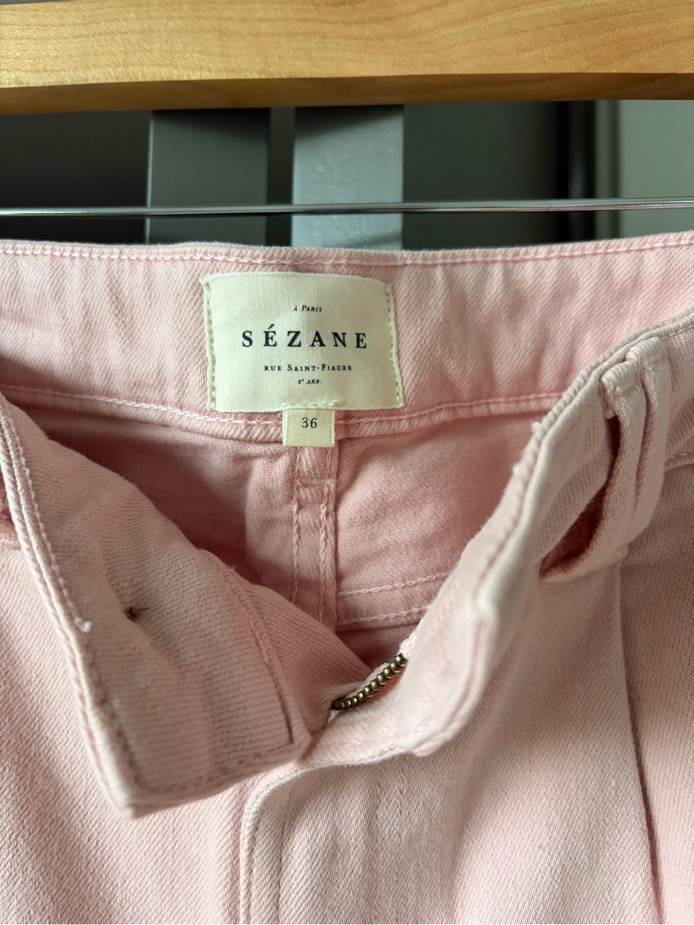 Sézane Manu trousers - Straight-Leg Jeans in Soft Pink, NWOT, size 4/36